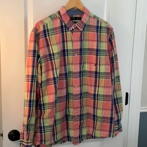 Men’s Nautical Classic Fit Plaid Button-Down Shirt